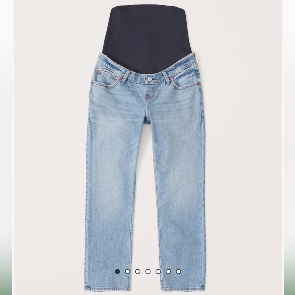 Abercrombie Maternity Ankle Straight Jean in Medium Wash